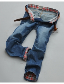 Celana jeans motif kotak Cp158