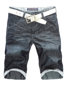 Celana Pendek jeans motif kotak Cp059