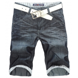 Celana Pendek jeans motif kotak Cp059