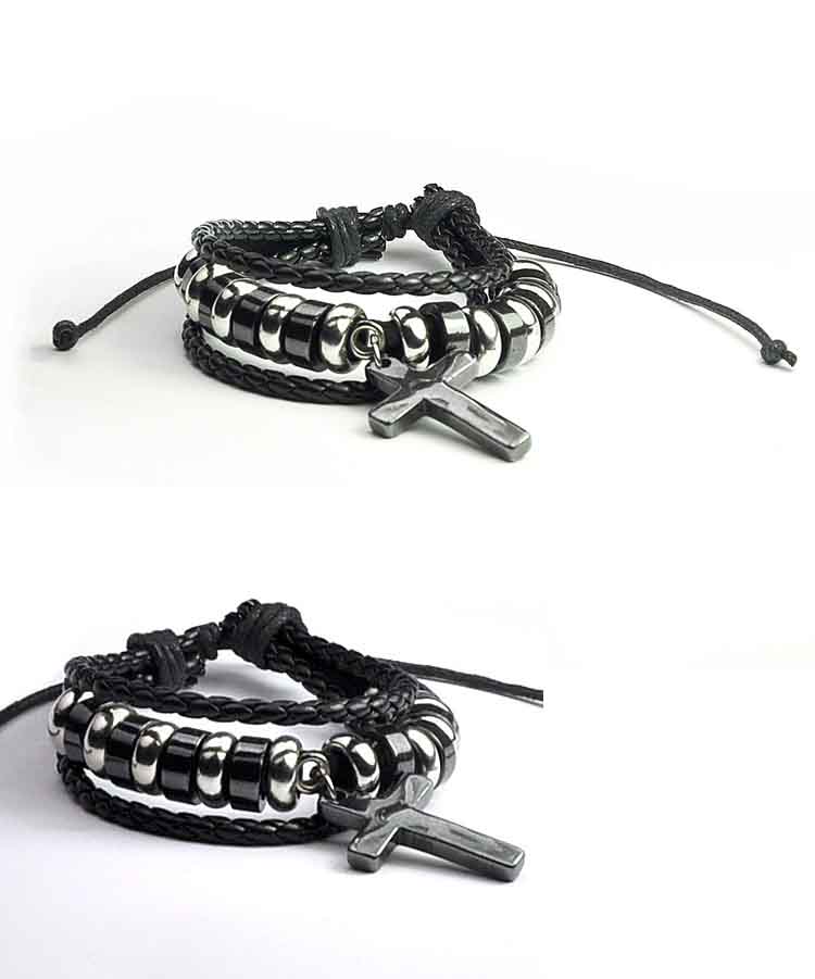 cari gelang pria model salib dengan desain korea, kombinasi bahan sintetis dan alloy dengan trend terbaru