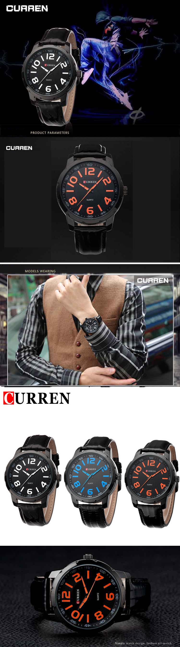 jual jam tangan pria branded merk curren dengan bahan tali kulit dan stainless jam tangan ini sangat cocok untuk pria modern
