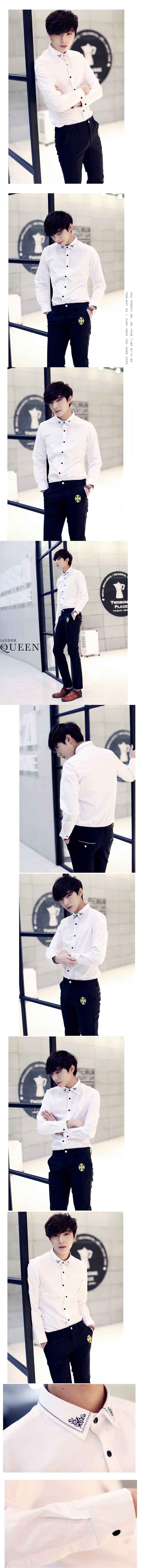 jual kemeja formal pria keren dengan desain korea, model kemeja lengan panjang cocok untuk dipakai kerja kekantor