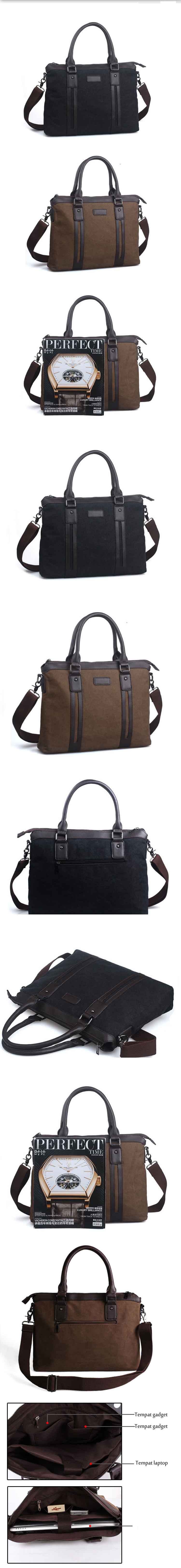 cari tas kerja pria model terbaru dengan bahan kombinasi kanvas dan kulit membuat tas ini terlihat elegant dan cocok untuk dibawa kerja kekantor